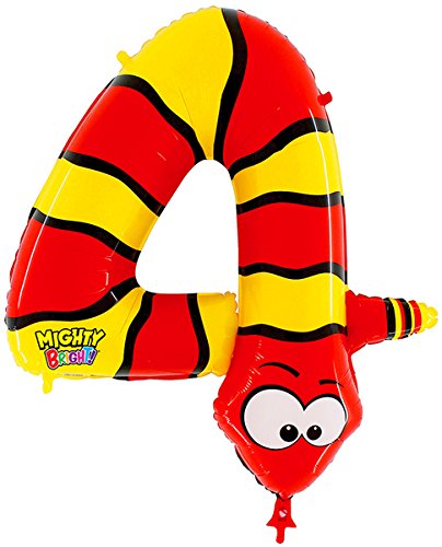 Betallic Zooloons Snake 40" Number '4' Foil Balloon