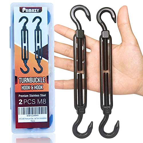 2PCS M8 Premium Stainless Steel Hook & Hook Turnbuckle...