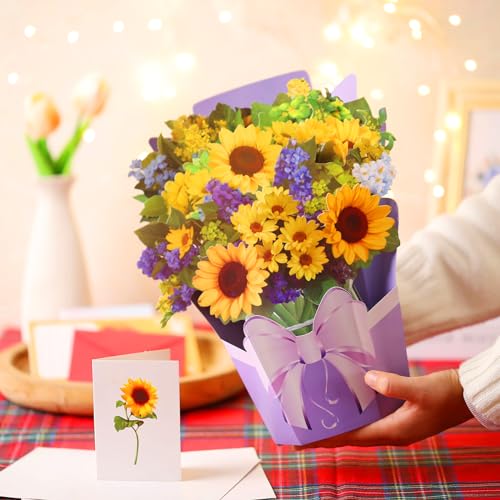 Foldin'Fun FF-223 Sunflower 3D Pop-Up Greeting Card, Birthday Card For Women, Mother thumb #3