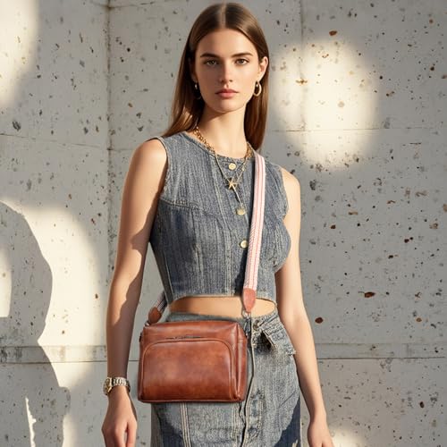 Crossbody Bags for Women Lightweight Vegan Leather Crossbody Shoulder Bag Phone Purse with Adjustable Guitar Strap2