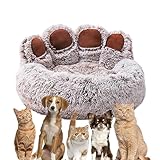 Hundebett, rutschfest, Plüsch, Schlafcouch mit herausnehmbarem Innenpolster, Pfotenförmiges Kissen für Hunde, Katzen, Kätzchen, Welpen, zu Hause und in Tiergeschäften