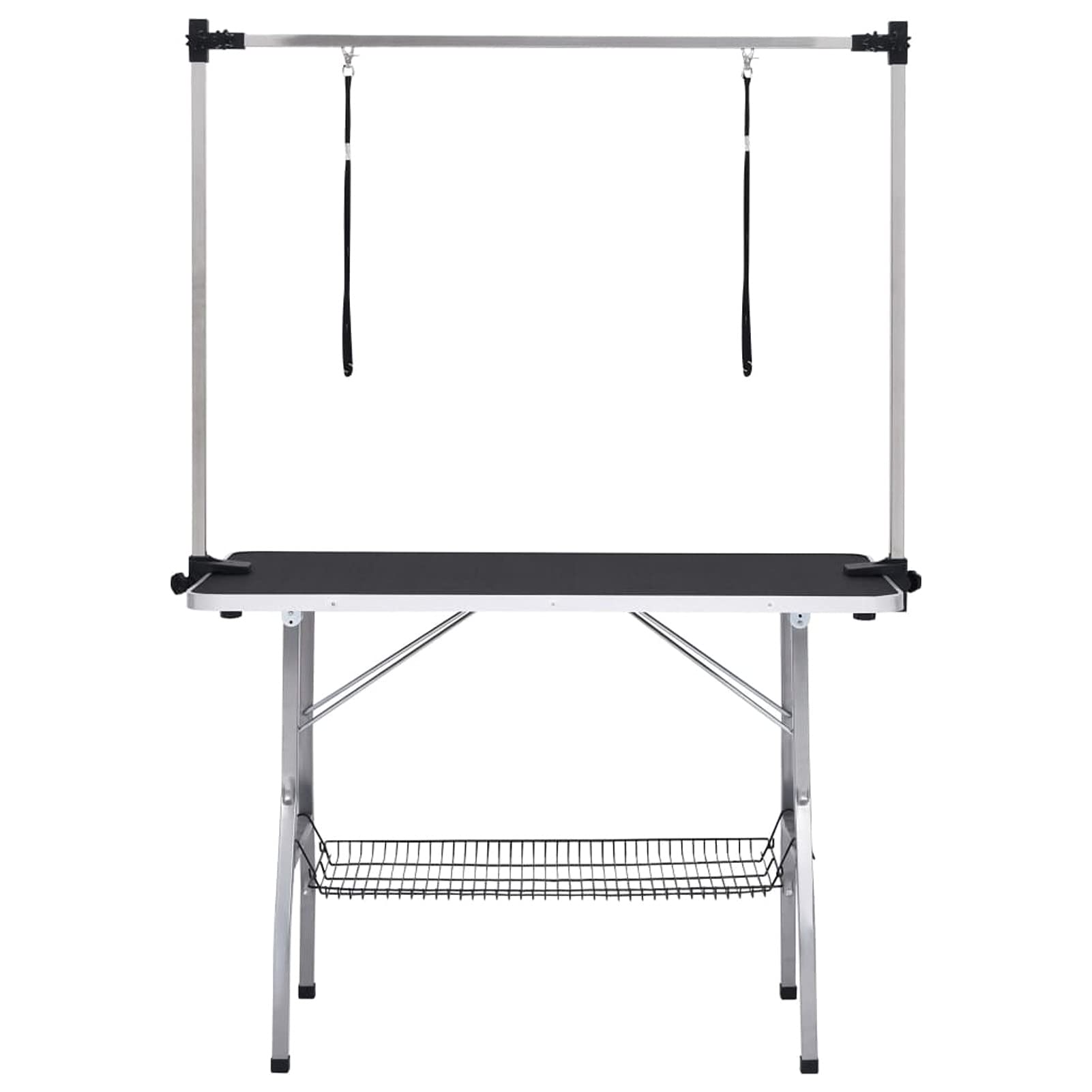 YUENFONG Hundefrisiertisch Klappbar – Trimmtisch 80,5x46x76 Cm, Mit 2 Schlingen, Rutschfester Gummioberfläche, Bis 60 Kg