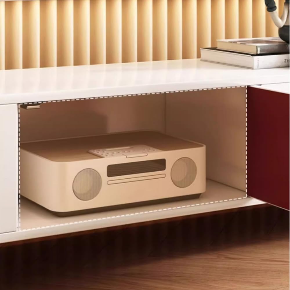 LITFAD Freestanding TV Stand with 3-Cabinet, Wooden TV Console Modern Simple Style Gaming Entertainment Center Media Stand for Living Room Hotel, Grey 47" L x 12" W x 16" H