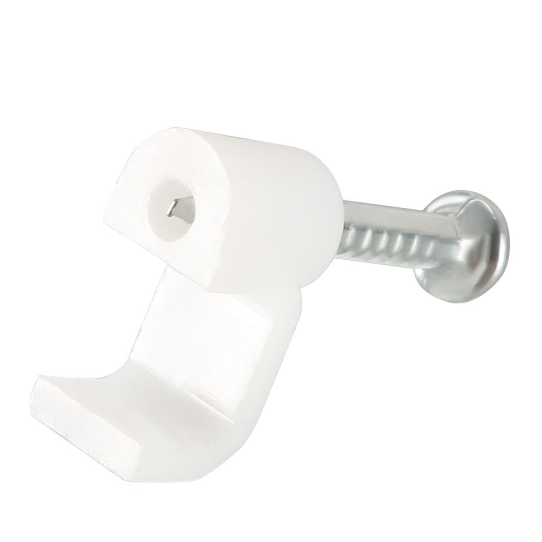 sourcing map 200pz cavo piatto Clip coassiale chiodo chiodini Fermagli 7mm bianco