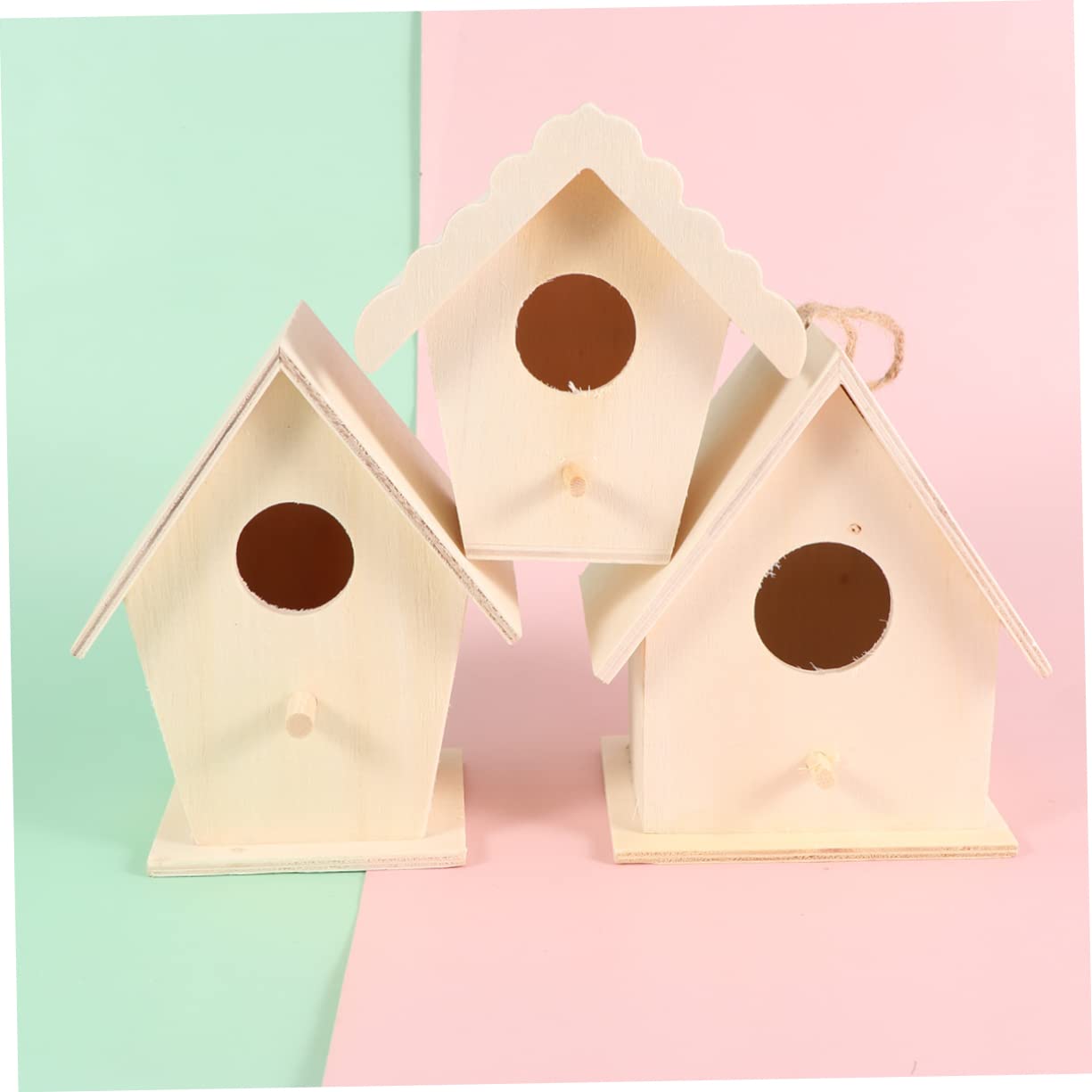 6stücke Vogelhaus Bastelset Unvollendete Vogelkäfig Dekoration Für Pädagogisches Malspielzeug Für Zuhause Und Büro Gemischte