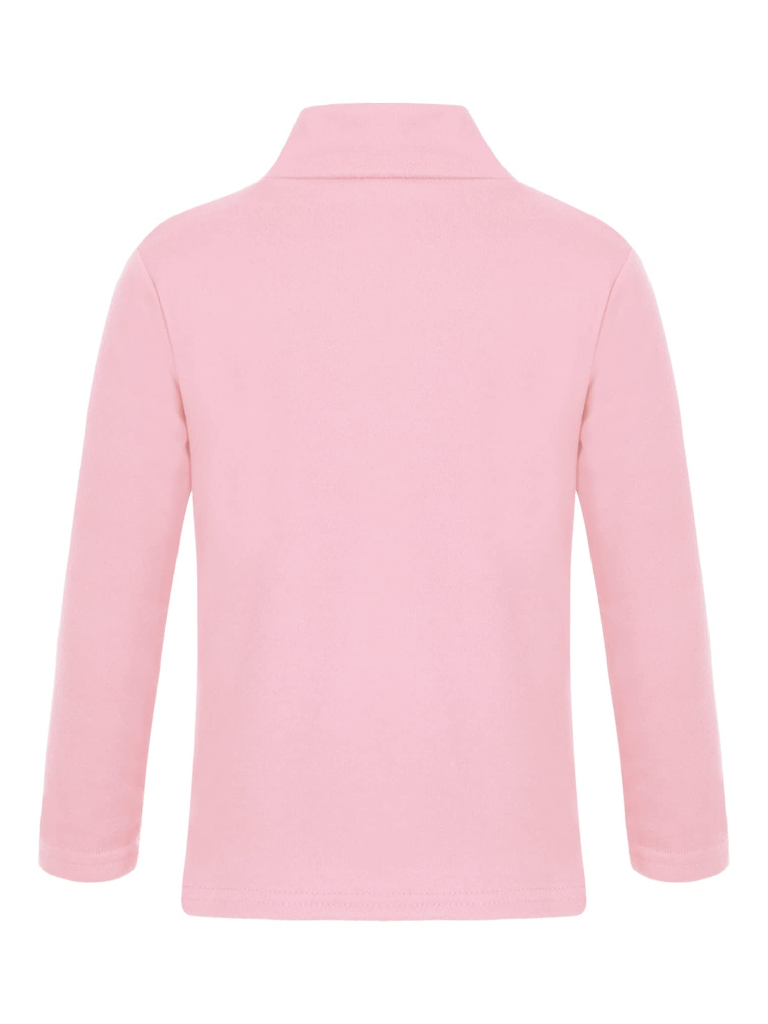 Yeahdor Kids Mock Neck Base Layer Tops Long Sleeve Winter Warm Thermal Tops Running Jogging Shirts Pink 13-14 Years