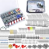 TOPFORT 187/343pcs Fishing Accessories Kit, Organized Fishing Tackle Box with Tackle Included, Hooks, Weights Sinkers, Fishing Gear and Equipment, Gift for Men