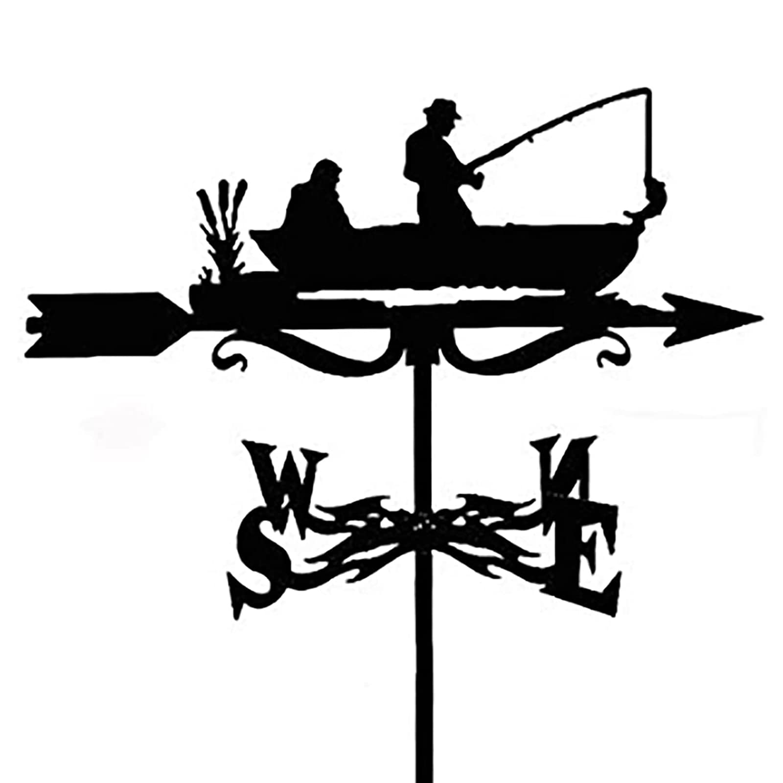 WIQUYBML Wind Vane Weather Garden Mount Yard Stake Fishing Weathervane Farm Scene Direction Indicator