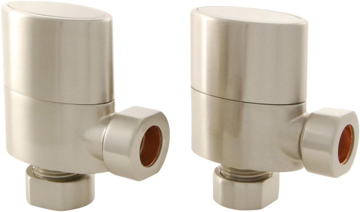 SMR BathroomsELLIP-X-AG-SN Ellipse Oval Radiator Valve Pair Without Sleeve Kit, Brushed Satin Nickel