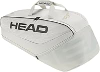 HEAD Pro X Racquet Bag M YUBK - 6-Racquet Capacity, CCT+ Climate Control, Backpack Carry, Luxurious Corduroy White/Black Design