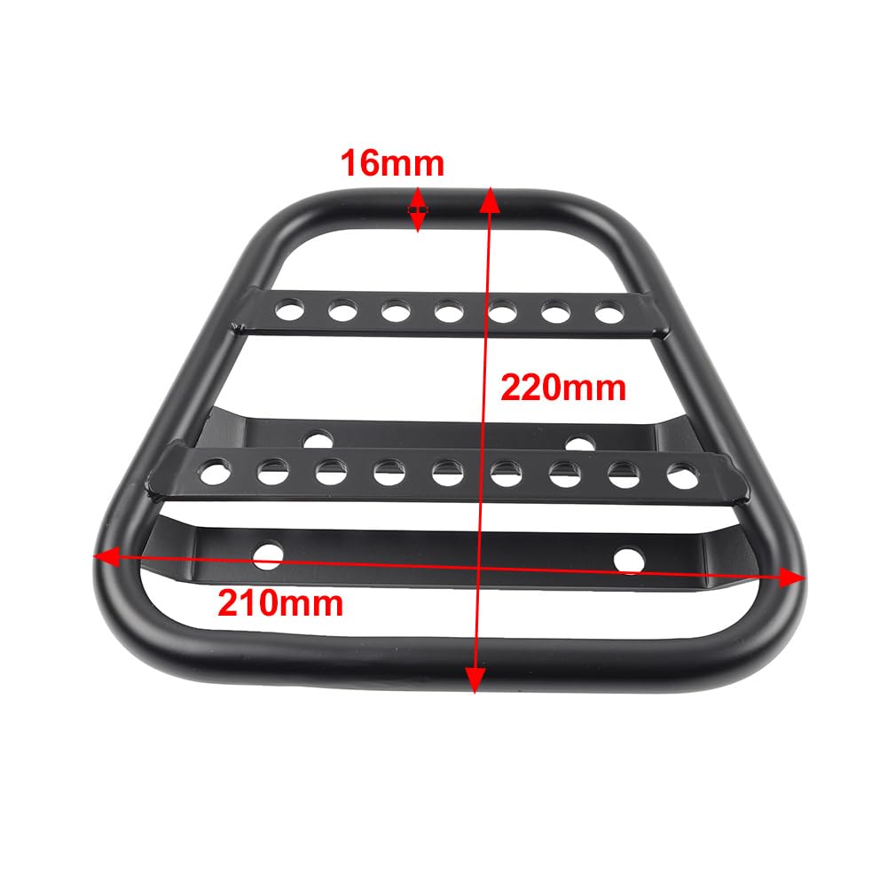 Bacar Portaequipajes rígido de 16 mm para caja superior, color negro para Street Scrambler 900 16-2025, 1 unidad