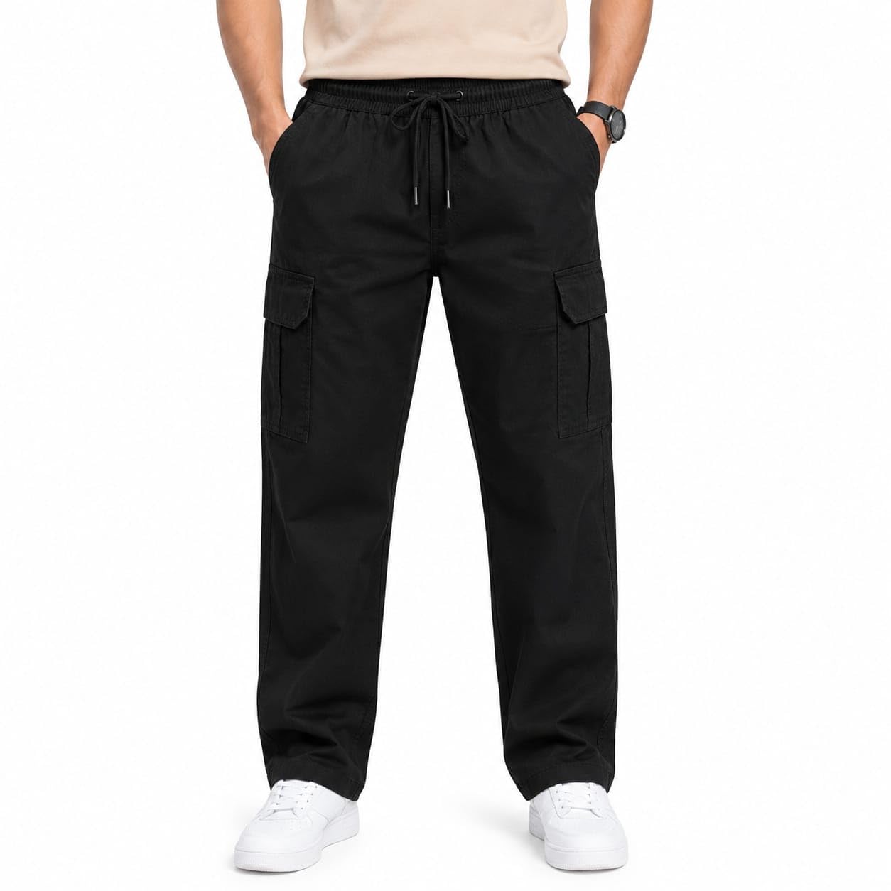 Men's Cotton Cargo Pant|Cargo Pants for Men|Baggy Cargo Pants|Drawstring Waist Pant with 6 Pockets (Also Available in Plus Sizes)-picture-40