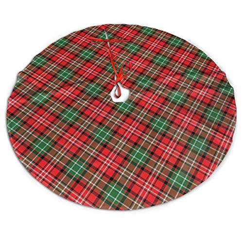 Msguide Red And Green Christmas Buffalo Check Plaid Christmas Tree Skirt Traditional Christmas Tree Mat Base Cover Ornament For Xmas Holiday Party Decoration（48 Inch） #TOP28