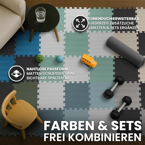 Schutzmatten Bodenschutzmatte Set Sportmatte Gymnastikmatte Puzzlematte: Puzzle Sportgeräte Matte Fitnessmatte Turnmatte Unterlegmatte Bodenmatte Sport Mat Trainingsmatte Gummimatte Yogamatte Fitness