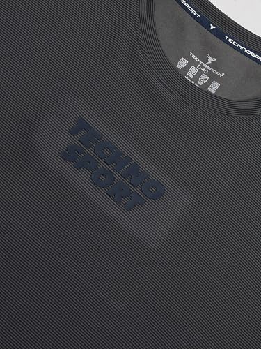 Image of TECHNOSPORT Men Printed Oversized Round Neck T-Shirt with COTFLEX, Dry Fit Sports Tee, Oversized Activewear T-Shirt for Gym, Running, Sports & Casual Wear