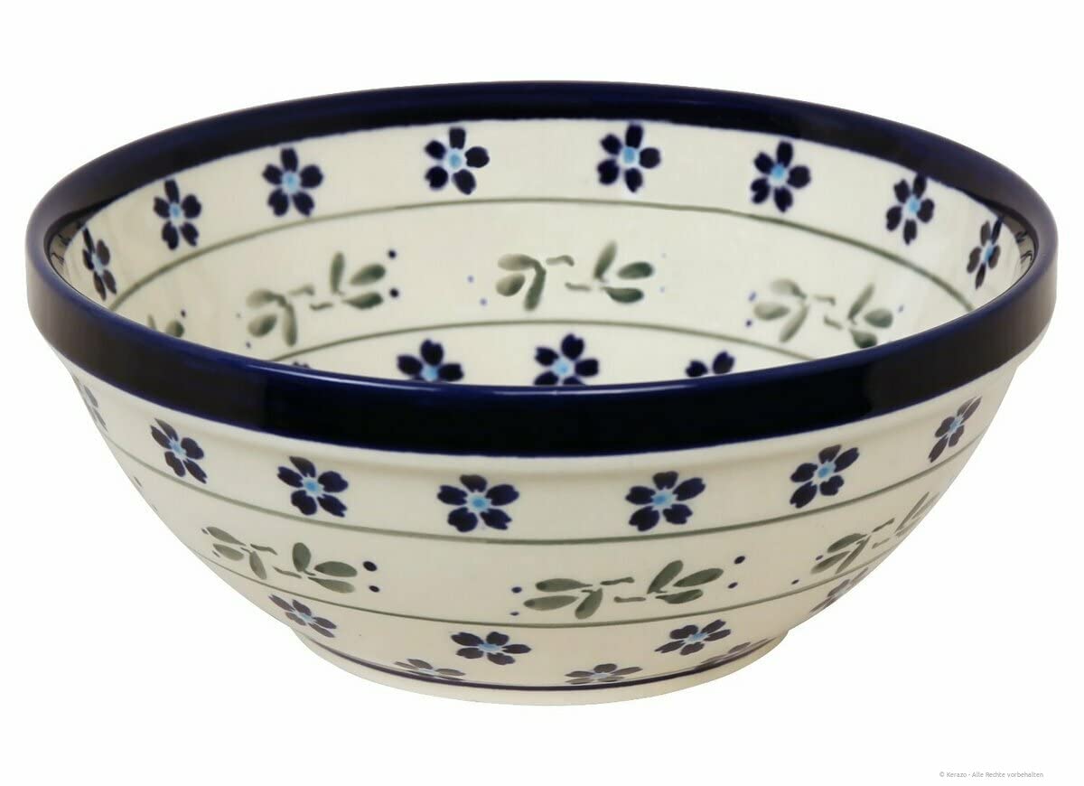 Bunzlauer - Ciotola Bacinella in Ceramica Originale, Ciotole Ceramica, diametro 20,7 cm, 1,3 litri, decorazione 163a