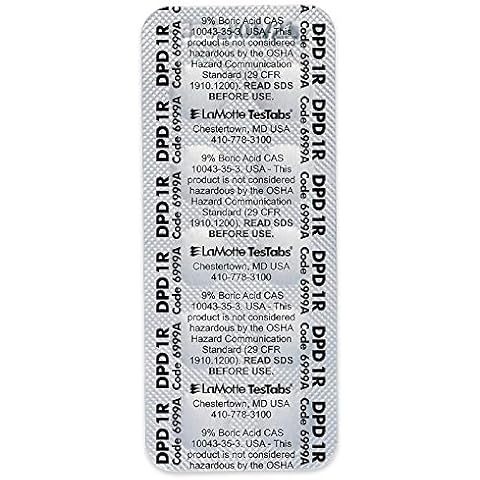 LaMotte 6999A Visual Grade TesTabs, Chlorine DPD #1 RAPID, 100 ct. Cover