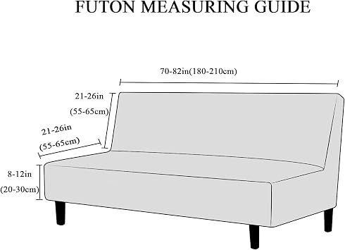 Thick Plush Futon Cover Stretch Armless Sofa Bed Slipcover Soft Couch Sofa Cover Futon Slipcover (Silver Gray)