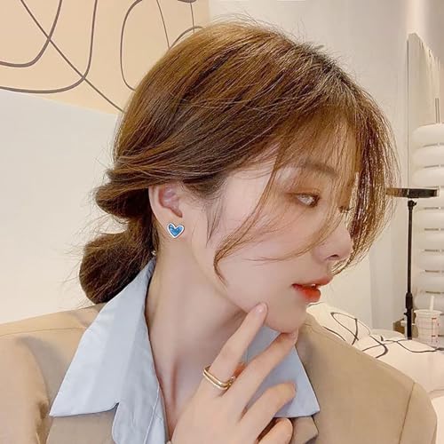 Mini Heart Stud Earrings, Hypoallergenic Tiny Small Cartilage Tragus Stud Earrings for Women Silver/Gold2