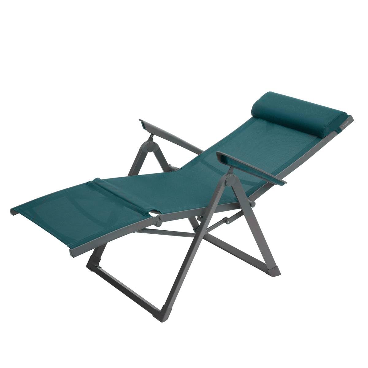 Hespéride - Gartensessel Decima, neigbar, Entenblau und Graphit – 81 x 59 x 98 cm – Gartenmöbel für Terrasse, Balkon, Terrasse