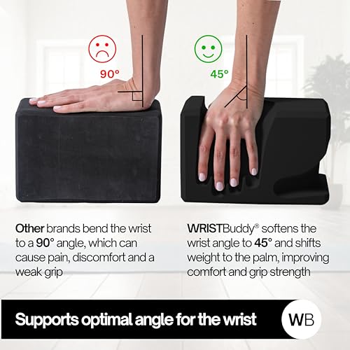 Image of WRISTBuddy Hand-Shaped Ergonomic Yoga Blocks for Optimal Wrist Support During Yoga, Pilates, Pushups, Planks, and Handstands - Patented Non Slip Blocks for Enhanced Stability and Comfort.