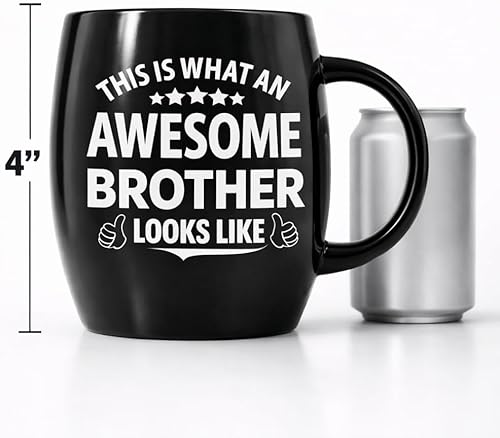 Miniatura 7 de Taza con texto en inglés "This Is What an Awesome Brother Looks Like - Taza de café divertida para hermano, 16 onzas, regalo de hermana para