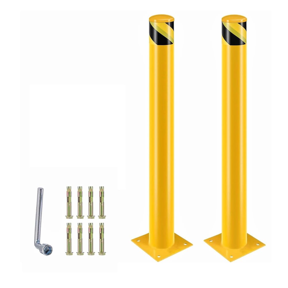 HCZKIUJY Steel Security Bollards with Reflective Coating for Driveway and Traffic Safety (1pcs 11.4 * 60.9CM)