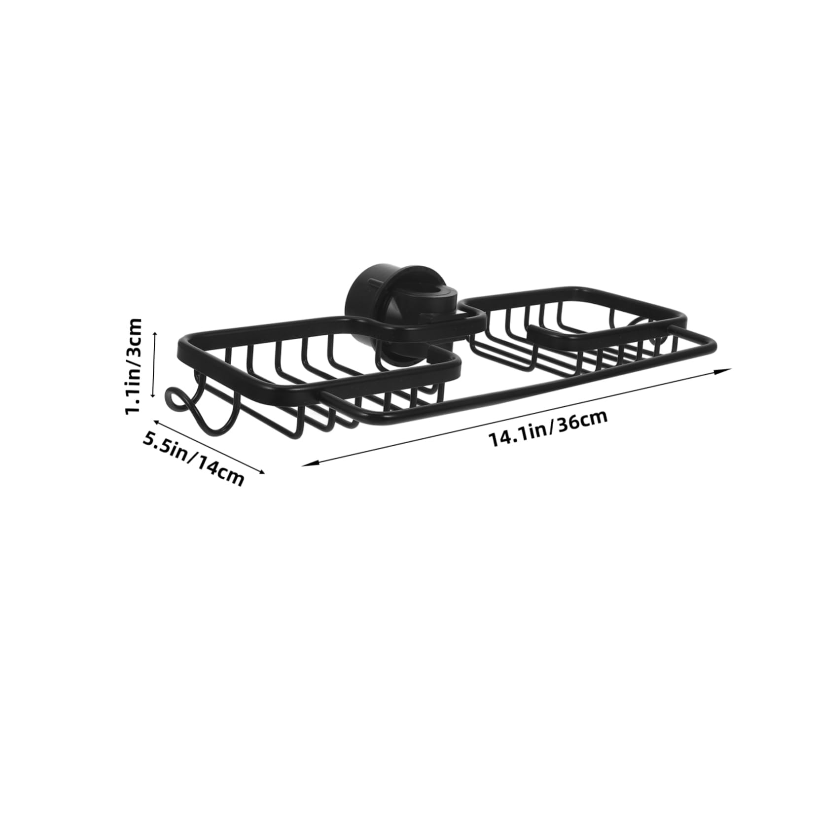 VALICLUD Porta Spugne per Rubinetto Cucina in Alluminio Nero, con Barra per Panni e Design Drenante, Organizer Lavello Multiuso per Cucina e Fai-da-Te