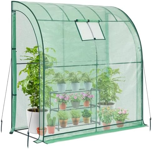 Amazon.com : Outsunny 6' x 4' Lean-to Polycarbonate Greenhouse, Walk-in ...