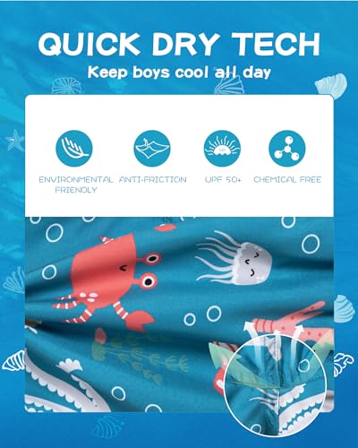 Image of SURF CUZ Boys Swim Trunks Toddler Swim Shorts UPF 50+ Bathing Suit for Boy Swimsuit Quick Dry Mesh Beach Boardshorts Swimwear