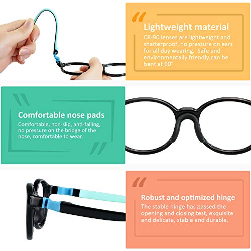 Image of VisionGlobal Blue Light Blocking Glasses for kids, Anti Eyestrain and Blurry, Computer Glasses, Anti Glare
