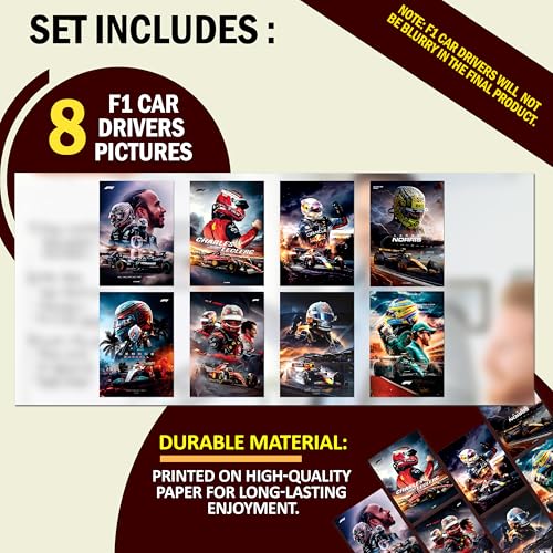 Image of F1 Racing design2 Wall Posters 8x12 inch (A4 Size) Included Self Adhesive on Back Wall Decor Posters Wall Art For Bedroom, Living room, Office, Dining Room