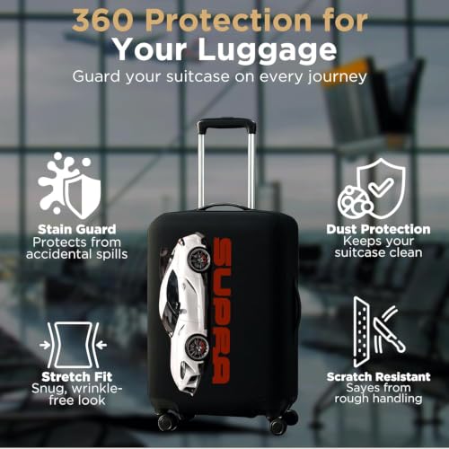 Image of Spendex Polyester Protective Luggage Cover | Hard Luggage Trolley Bag Cover | Washable | Dust Proof | Stretchable | S /M /L - Combo | Torero