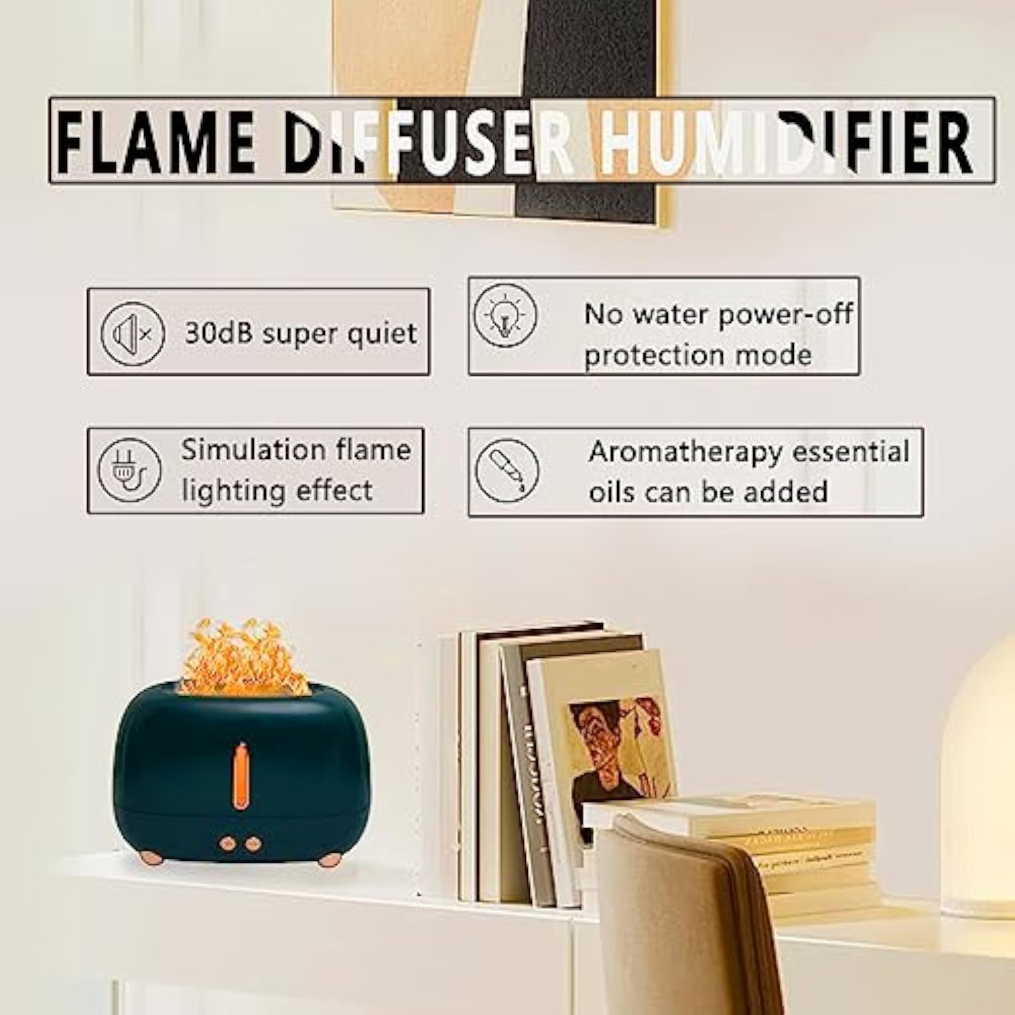 HANNEA Flame Humidifier for Room Moisture, 250ML