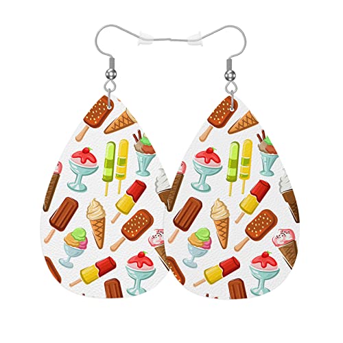Pendientes Para Mujeres Helado Lindo Color Brillante Helado De Chocolate Postre Dulce Cono De Helado Colgante Oreja Personalidad Pendientes De Colgante, Para Niñas, Fiesta, Mujeres