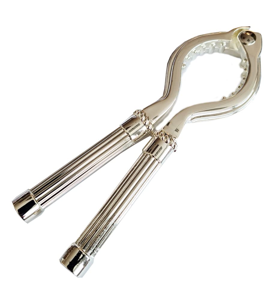 versilberte Champagnerzange mit Rillen 13.5 cm
