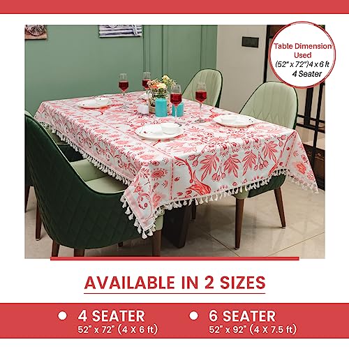 Image of Urban Space Sicilia Table Linen Collection - Premium Water & Stain Resistant Dining Table Cover for 4 Seater, Anti Skid Table Cloth for Center Table (Rhythm, 4 Seater 52 inch x 72 inch)