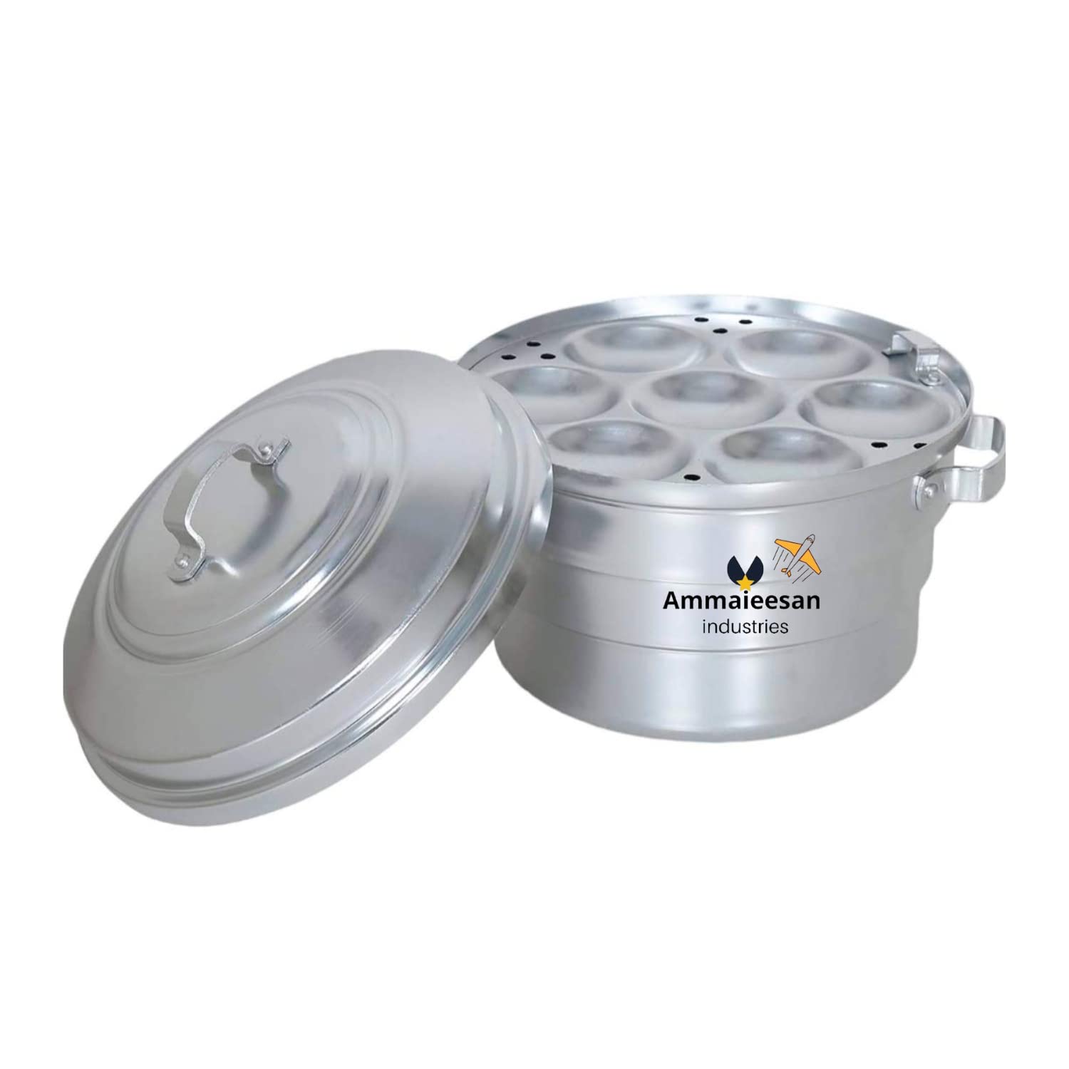 Ammaieesan - Idli Maker aluminium big size with Steamer Cooker (3 plate- 21 idli pits)