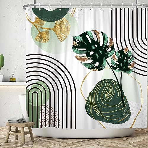 ASDCXZ Boho Leaves Shower Curtain 180x200 cm