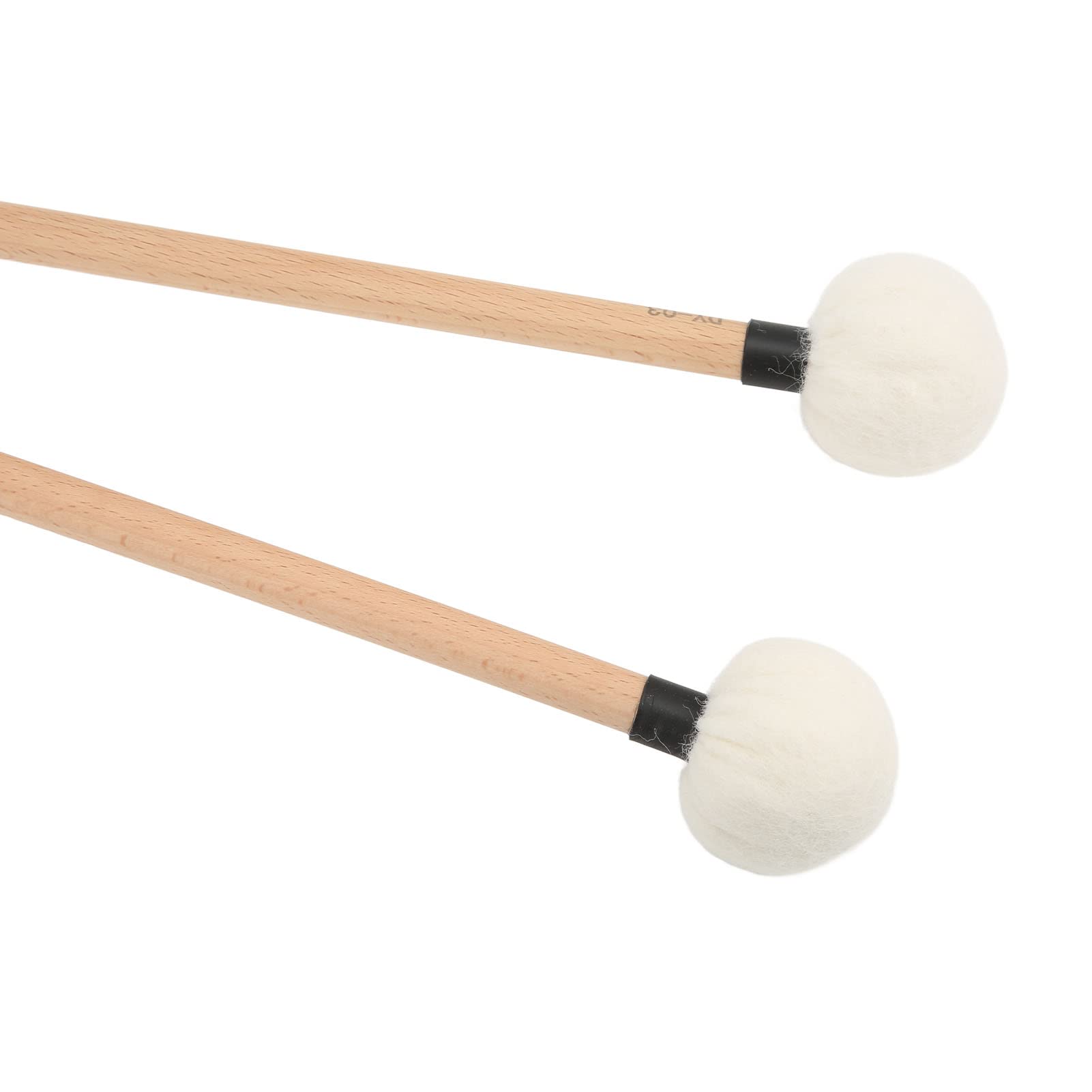 Paire De Mailloches (baguettes) Pour Grosse Caisse - Tête En Feutre De Laine, Manche En Bois D'érable - 32 Cm - Pour Percussion, Xylophone, Marimba