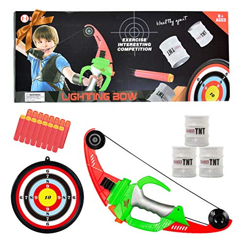 CIRO Kids Action Archery Bow Arrow Toy Set with Target Bow Soft Bullets