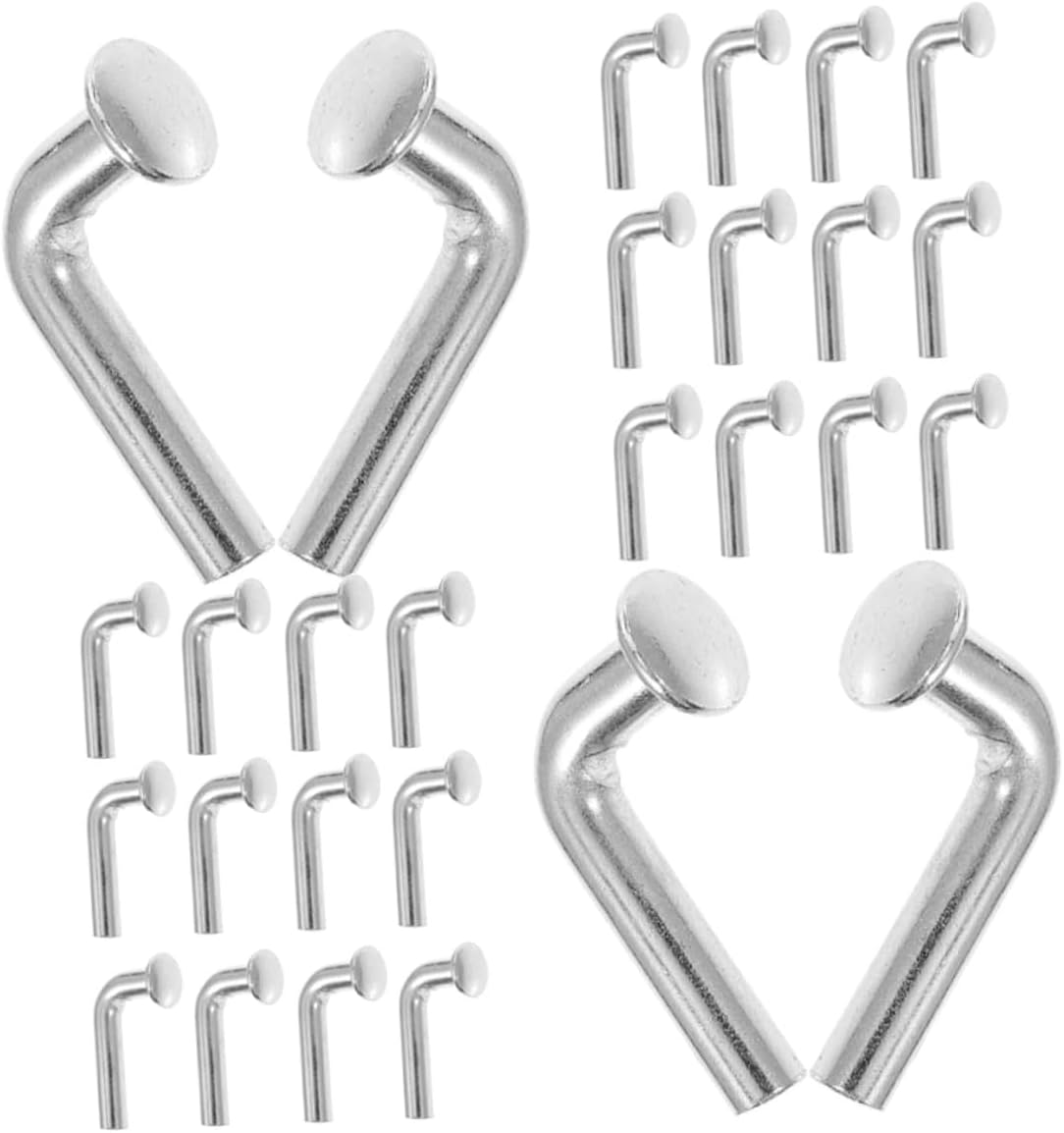 Mikinona 60pcs Heavy Duty Pallet Rack Safety L-Shaped Drop Pins 6x50mm Galvanized Steel Shelf Support Clips for Warehouse and Industrial Shelving Systems