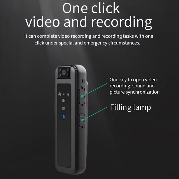 Image of HD Mini Body Camera with IR Night Vision, 180 Rotating Lens, 5-Hour Battery Backup, Audio Recording, and Support for up to 256GB TF Card. Compatible with laptops and USB-Enabled Devices
