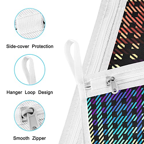 Set Of 2 Delicates Laundry Bags,Geometric Abstract Pattern Durable Zipper Mesh Laundry Bag, Fine Mesh Wash Bag,Keep Cloth Shape In The Washer #TOP4