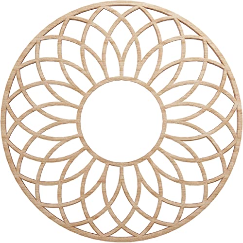 Image of Ekena Millwork 18 inchOD x 6 1 /8 inchID x 3 /8 inchT Cannes Wood Fretwork Pierced Ceiling Medallion, Alder
