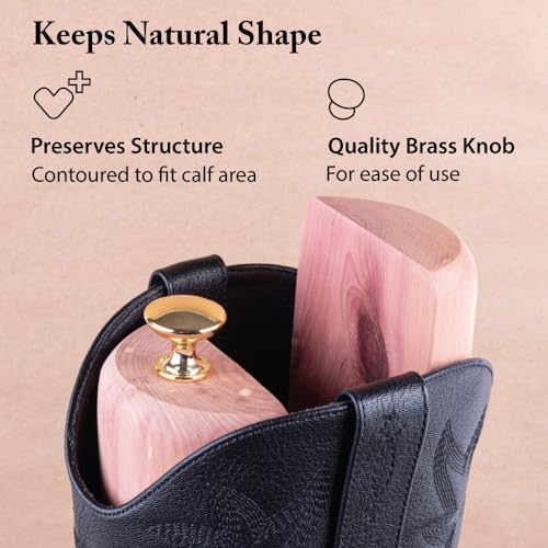 FootFitter Cedar Boot Tree Shaft Shaper, Wooden Inserts for Men & Women’s Boots, Reduce Creases & Sagging, Premium USA Cedar3