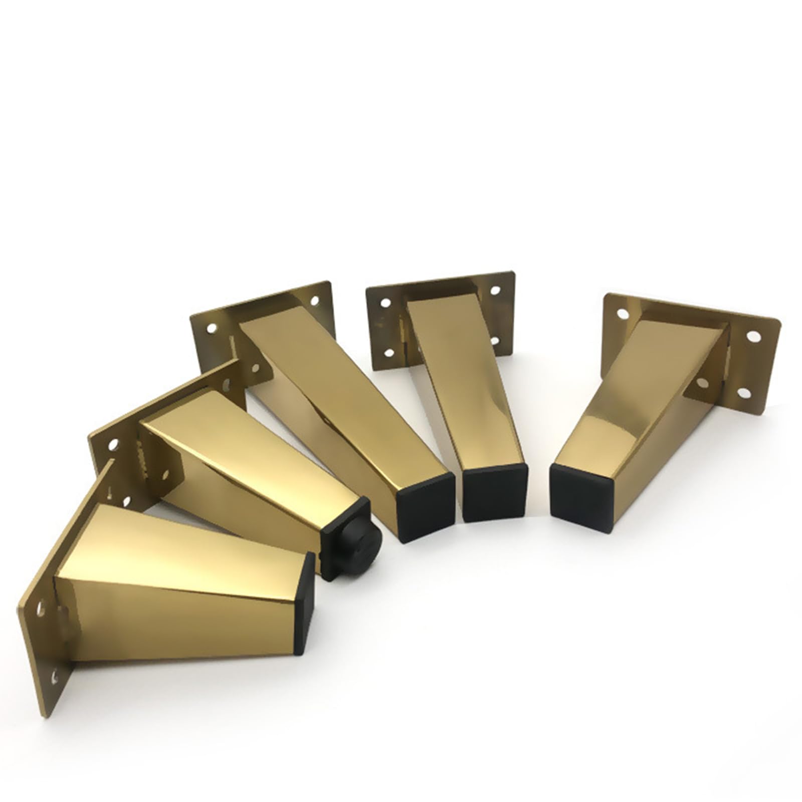Generico Gambe per Mobili Piedini per Tavolo in Oro Spazzolato 4 Pezzi Supporto in Acciaio Inossidabile Dorato Superficie Galvanizzata Piedini per Divano Altezza: 6-30 cm Piedini per Mobile 15 cm/6"
