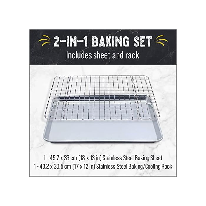 Buy Checkered Chef Baking Sheet Set 18" x 13" Stainless Steel Half