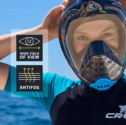 Máscara facial completa Cressi para snorkel para adultos - Vista amplia clara, sistema anti-vaho - Fácil respiración miniatura 6
