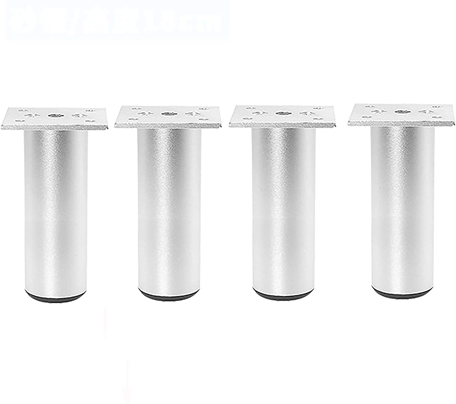 nóżka， Regulowane nóżki meblowe, zestaw 4 szt., stop aluminium, 0-1 cm(Sand Silver,15CM)